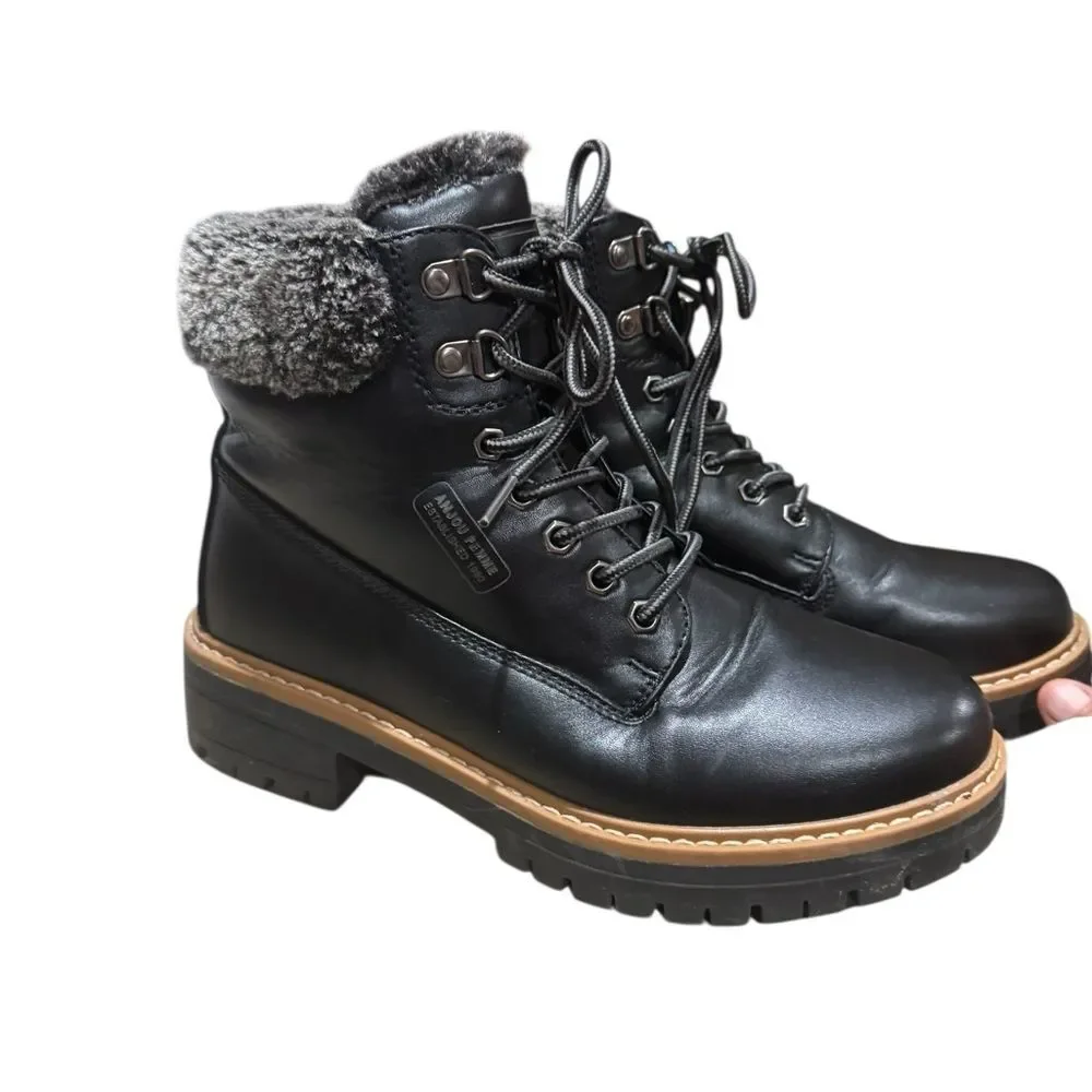 Anjou Femme Black and Gray Winter hiking ,walking Boots